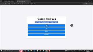 Random Math Quiz Using HTML, CSS and JavaScript with Source Code
