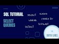 SQL Tutorial | SELECT, DISTINCT, WHERE, ORDER BY, TOP | SQL Basics | Beginners