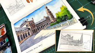 Sketch a Complicated Scene Step by Step // Urban Sketching for Beginners