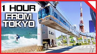 I Rode a Crazy Rollercoaster Train to Surf - An Hour from Tokyo!