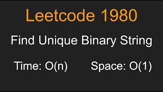 Find Unique Binary String - Leetcode 1980 - Python
