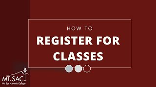 How to Add/Register for Classes