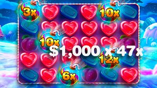 INSANE HEARTS WITH 50X MULTIPLIER ON SWEET BONANZA BONUS