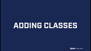 Adding Classes