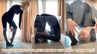 Flexible contortion girl folds into a box | Flexible girl fits in a box