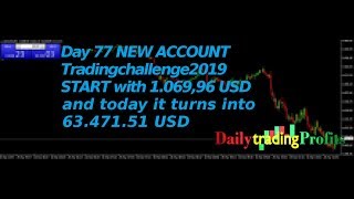 #77 tradingchallenge2019 I turned 1.069,96 USD into 63.471 51 USD