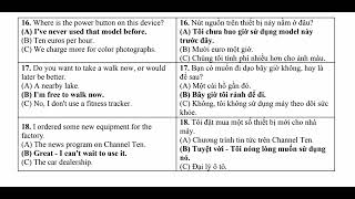 Luyện nghe TOEIC- ETS 2024- TEST 3- PART 2 ( có đáp án+ bản dịch)