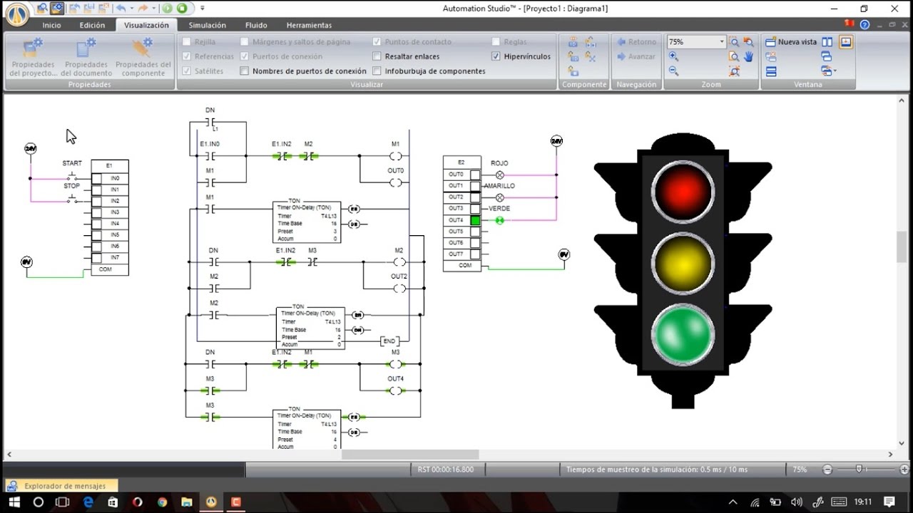 Tutorial Semáforo En Ladder Plc Y Hmi En Automation Studio Youtube