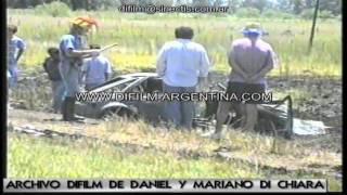ARCHIVO DIFILM. Accidente choque de auto en ruta nacional (1995)