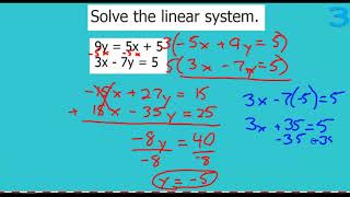 7.4 Solve Linear Systems by Multiplying First