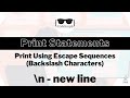 How to print using Escape Sequences(\n) | Java | Print Statements | Question 4