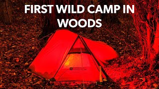 Solo Wild Camp in Scottish Woodland, Camping, Making Fire, Photography and Nature.