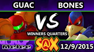 S@X 127 - Bones (Falco) Vs. Guac (Samus) SSBM Winners Quarters - Smash Melee