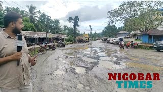 Only Potholes and No Road at Kadamtala Bazaar Area | Ground Report by Nicobar Times