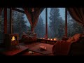 rainy cabin in the forest cozy fireplace and relaxing rain sounds for sleep and focus