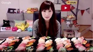 木下ゆうかの晩ごはんライブ【お寿司50貫,とろ,うに,かに,えんがわほたて】mukbang (Eating Show)50 Pieces of Sushi Livestream