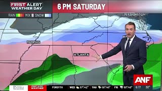 FIRST ALERT WEATHER: Models show timing of weekend winter storm coming to Georgia