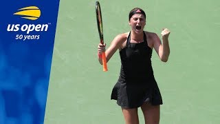 Jeļena Ostapenko Battles Andrea Petkovic in Three-Set Match in Louis Armstrong Stadium