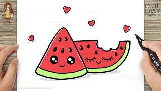How to Draw Cute Watermelon Slices for Kids and Toddlers