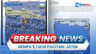 🔴BREAKING NEWS: Gempa Bumi 5,1 M Guncang Pacitan-Jatim, Terasa Kencang hingga Jawa Tengah