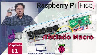 5-button Macro Keyboard with Raspberry Pi Pico running Circuitpython. For Premiere, Discord, OBS
