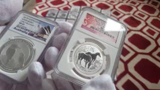 Australian NGC Pure .999 Silver \u0026 Gold Bullion Rare Coins Stack Bars Collection Reveal - Animals