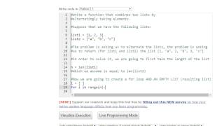 Write a function that combines two lists by alternatingly taking elements. Lists in Python.