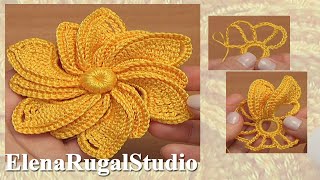 3D Crochet Flower With Beautiful Different Petals