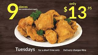 Kingsley's 9 pieces Sthn Fry for $13.95