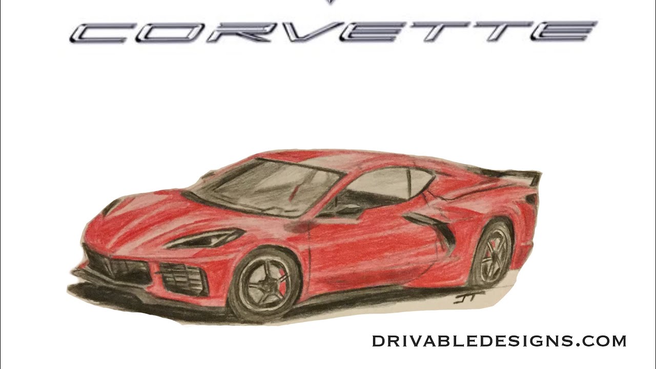 2020 Corvette C8 Realistic Drawing - YouTube