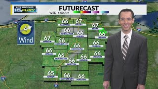 Clouds increase on Wednesday