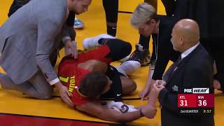 Trae Young Injured and Left the Game Heat vs Hawks 2019-2020 NBA Season