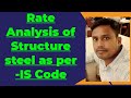 Rate Analysis of Structural Steel #rate#steel#structure#structuralengineering#rateanalysis