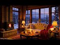 peaceful sleep with piano music relaxing music snowstorm and crackling fireplace relaxing