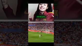 Barcelona girl reacts to Ronaldo's skills 🥶 #cristianoronaldo #football #edit #fyp #soccer #shorts