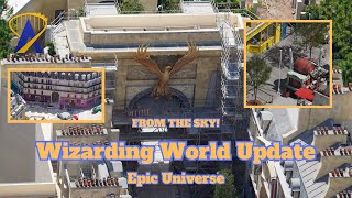 Epic Universe Wizarding World of Harry Potter Construction Update From The Sky