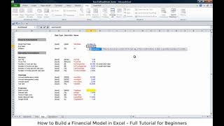 How to Build a Financial Model in Excel - Full Tutorial for Beginners | Simple Project Finance Model
