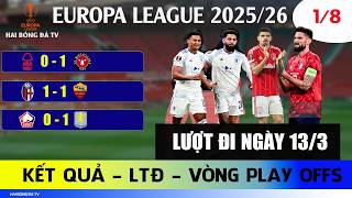 TIN BÓNG ĐÁ; KẾT QUẢ VÒNG 1/8 EUROPA LEAGUE LƯỢT ĐI NGÀY 13/3, VILLA THẮNG NOTTINGHAM THUA