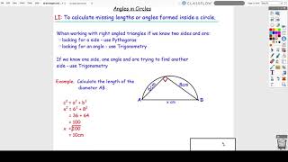 Pythagoras and trig in a semi circle