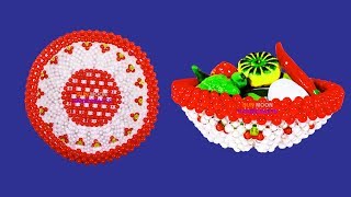 পুতির ঝুড়ি/How to make beaded Fruits basket/beaded basket