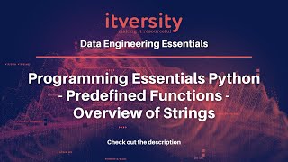 Programming Essentials Python - Predefined Functions - Overview of Strings