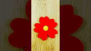 Red flower with clay || ক্লে দিয়ে টকটকে লাল ফুল তৈরি #art #diy #viralshort #craft #artandcraft