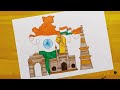 رسم لمحات من الهند || Drawing glimpses of India 1