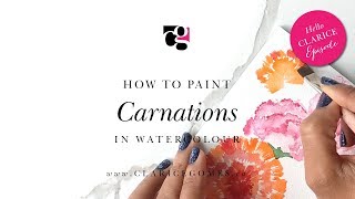 How to Paint Carnations in Watercolour - Hello Clarice Tutorials