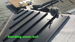 Techo de metal; Standing seam roof.