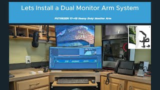 Installing  PUTORSEN 17-49 inch Duel Heavy Duty Monitor Arm system