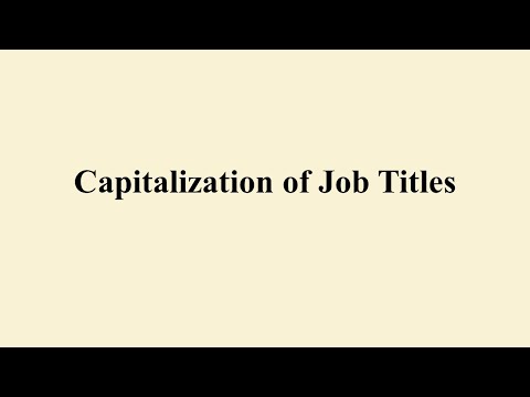 Do you capitalize job titles in a job description?