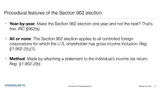 Form 5471: The Section 962 Election