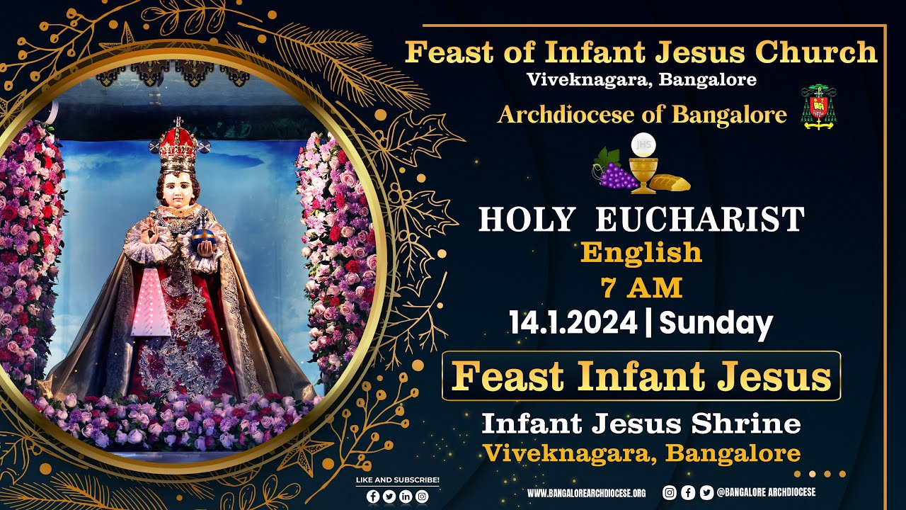 14.01.2024 | Annual Feast Of Infant Jesus Shrine | English Live Mass ...