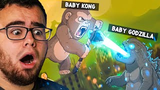 Reacting to BABY KING KONG vs BABY GODZILLA!